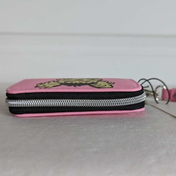 marc tetro Yorkie Wallet Wristlet Zip Around PVC Saffiano Pink Gift Boxed NWT - Picture 9 of 12
